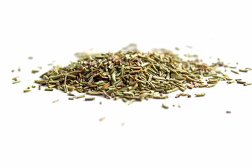 Pile of dried Caraway seeds, known as meridian fennel, persian cumin. Isolated. Clipping paths, shadows separated