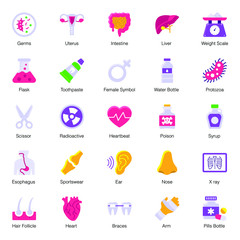 Pack Of Healthcare Flat Icons 