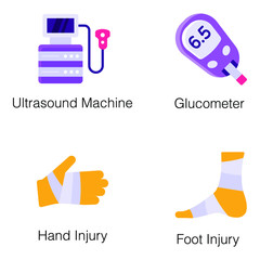 Medical Equipment Flat Icons Pack