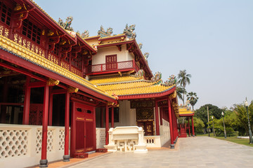 Phra Thinang Wehart Chamrun in Bang Pa-In Royal Palace or the Summer Palace that is a palace complex formerly used by the Thai kings in Ayutthaya Province Thailand.