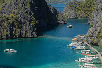 Naklejka premium Panoramic view of a beach in palawan, philippines