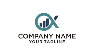 COMBINATION LETTER X AND CHART LOGO DESIGN CONCEPT