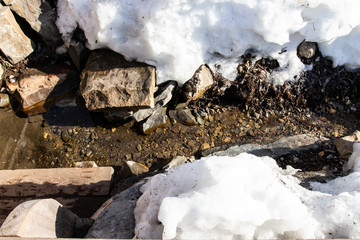 beautiful winter landscape with lots of snow and a creek