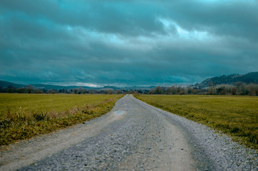 Fototapeta premium Langer Weg in der Natur