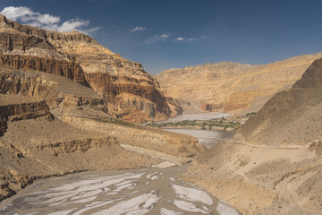 Landscape of Upper Mustang in Himalaya mountain range, Nepal