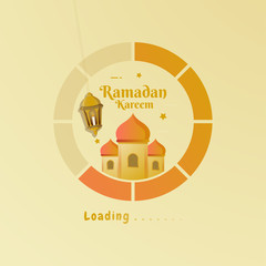 Ramadan Kareem loading concept for Islamic greeting post