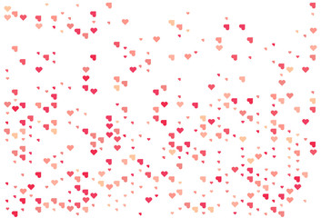 Randomly scattered red heart vector, Love heart vector, Color illustration for or wedding invitation background party design, Vector illustration.