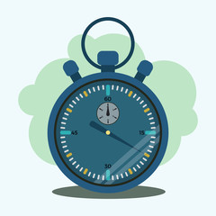 Stopwatch blue color design vector illustration
