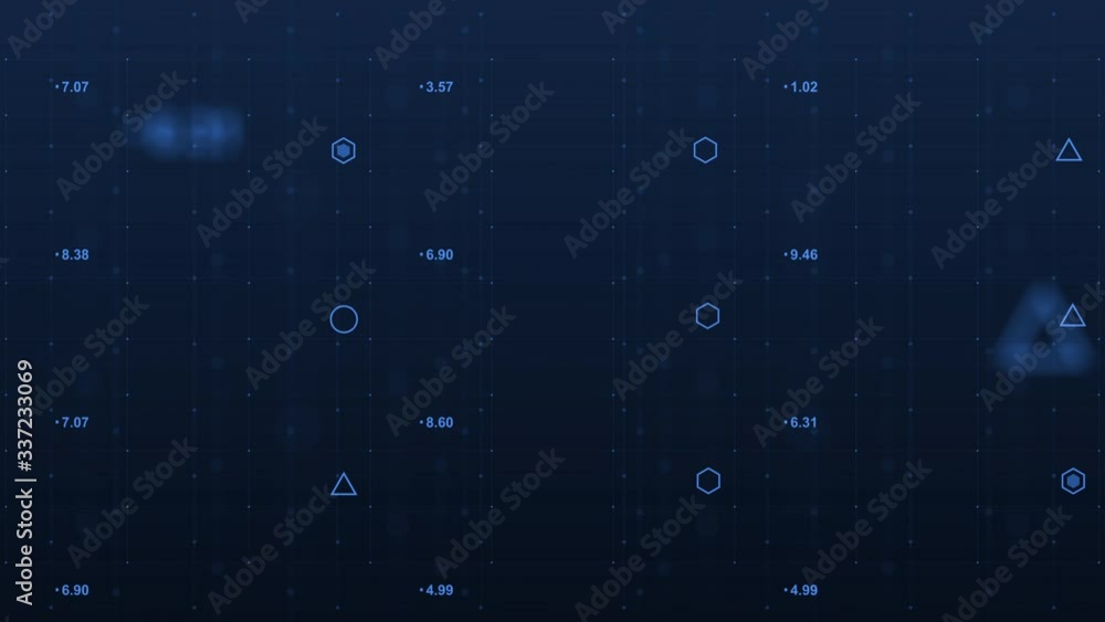 Poster big data visualization, grid data driven technology futuristic digital background Social network or business analytics representation