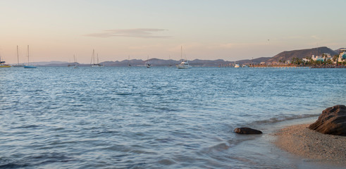Obraz premium Sunset in La Paz bay by the sea of cortes in the Baja California State. MEXICO