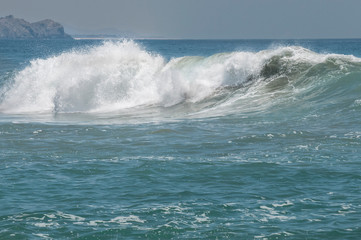 waves in the Pacific Ocean reaching Los Cerritos Beach in Todos Santos, near La Paz Baja California Sur, Mexico