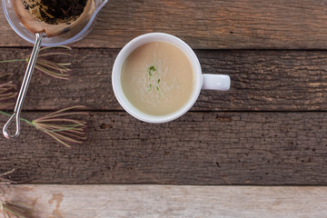 Taiwanese tea on the wooden floor