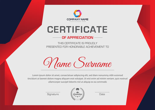 Vector modern certificate design with modern touch