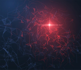 Abstract background with connections. Concept of communication or infection spread background.