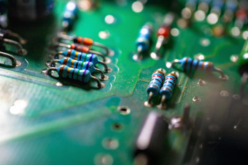 Electronic circuit board,
Resistor, used for wallpaper, used as illustrated book,closeup