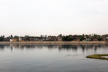 Fototapeta na wymiar House on the coast of Nile near Edfu