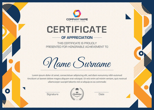 Vector modern certificate template design for all types company