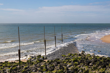 Obraz premium Coast and sandy beach at the North Sea in Vlissingen