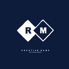 R M RM Initial logo template vector. Letter logo concept