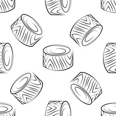 Vector seamless pattern with Philadelphia maki rolls, sushi. Beautiful food design elements. Linear texture.