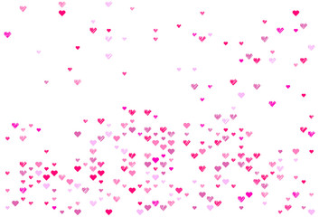 colorful Randomly scattered red heart vector, Love heart vector, editable vector clip art. suitable Color illustration for or wedding invitation background party design, Vector illustration.