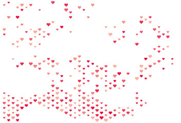 Obraz na płótnie Canvas colorful Randomly scattered red heart vector, Love heart vector, editable vector clip art. suitable Color illustration for or wedding invitation background party design, Vector illustration.