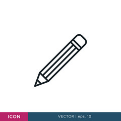 Pencil icon vector design template. Editable stroke