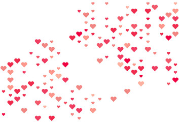colorful Randomly scattered red heart vector, Love heart vector, editable vector clip art. suitable Color illustration for or wedding invitation background party design, Vector illustration.