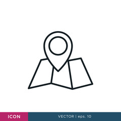 Map pin icon vector design template. Editable stroke