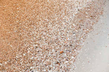 closeup of texture sand pattern of a beach background