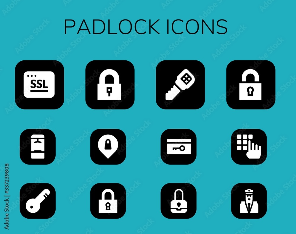 Canvas Prints Modern Simple Set of padlock Vector filled Icons