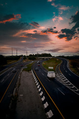 Fototapeta na wymiar highway at sunset