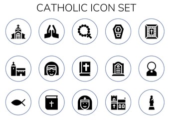 Modern Simple Set of catholic Vector filled Icons