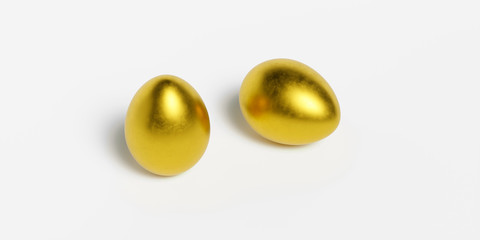 two easter egg isolated on white background, banner, icon, signboard place for text, wallpaper