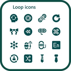Modern Simple Set of loop Vector filled Icons