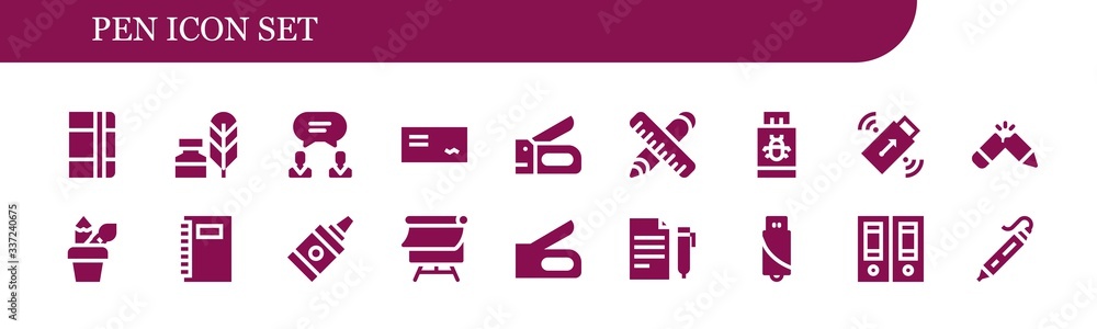 Canvas Prints pen icon set