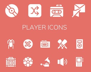 Modern Simple Set of player Vector filled Icons