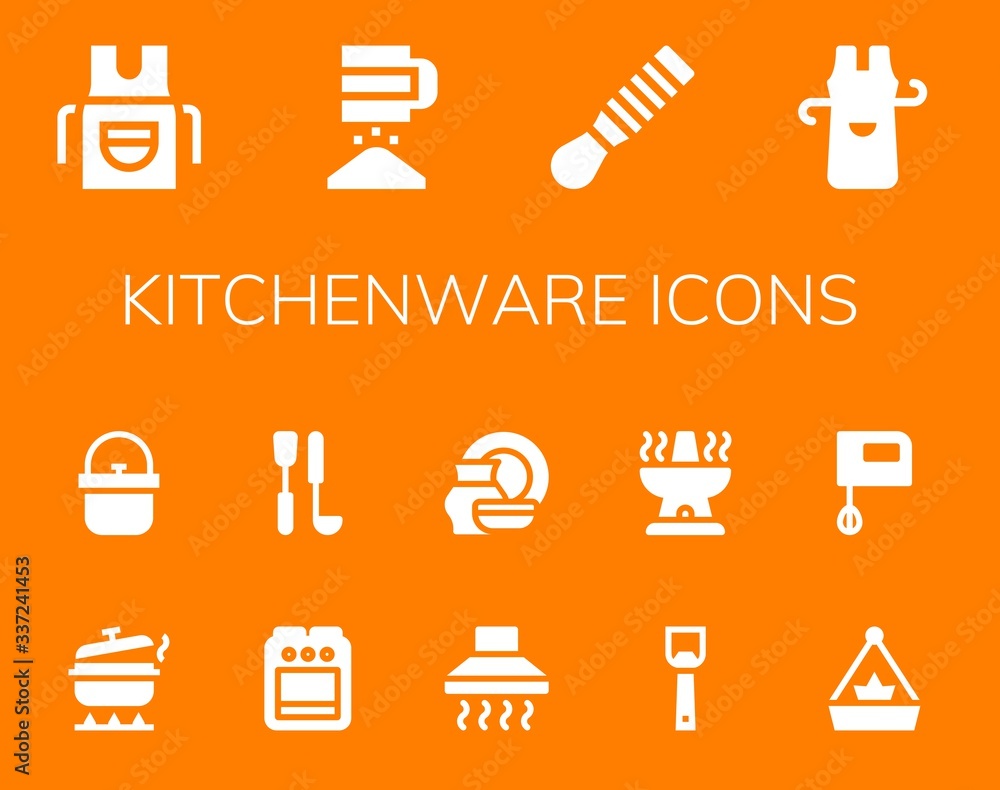 Wall mural Modern Simple Set of kitchenware Vector filled Icons