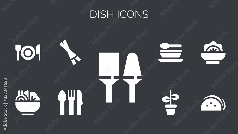 Sticker dish icon set