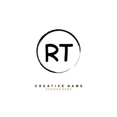 R T RT Initial logo template vector. Letter logo concept