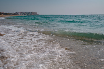 beautiful sea at noon in spring, clear water