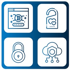 closed simple icons set