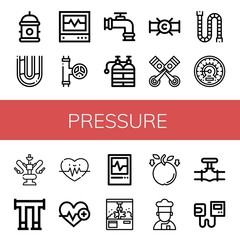 pressure simple icons set