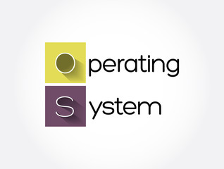 OS - Operating System acronym, business concept background