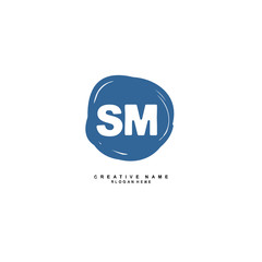 S M SM Initial logo template vector. Letter logo concept