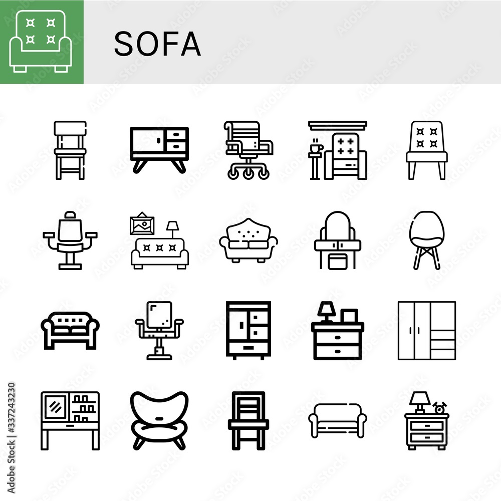 Canvas Prints sofa icon set