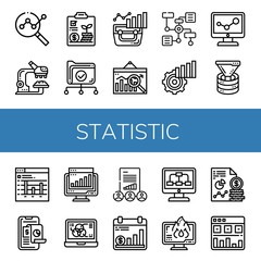statistic simple icons set