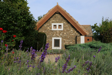 Old buildings in Old Town of Tihany, small village in Hungary