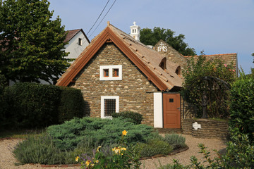 Old buildings in Old Town of Tihany, small village in Hungary