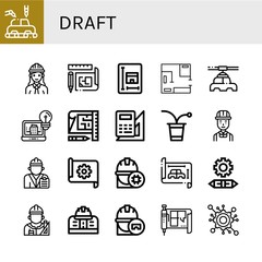 draft simple icons set